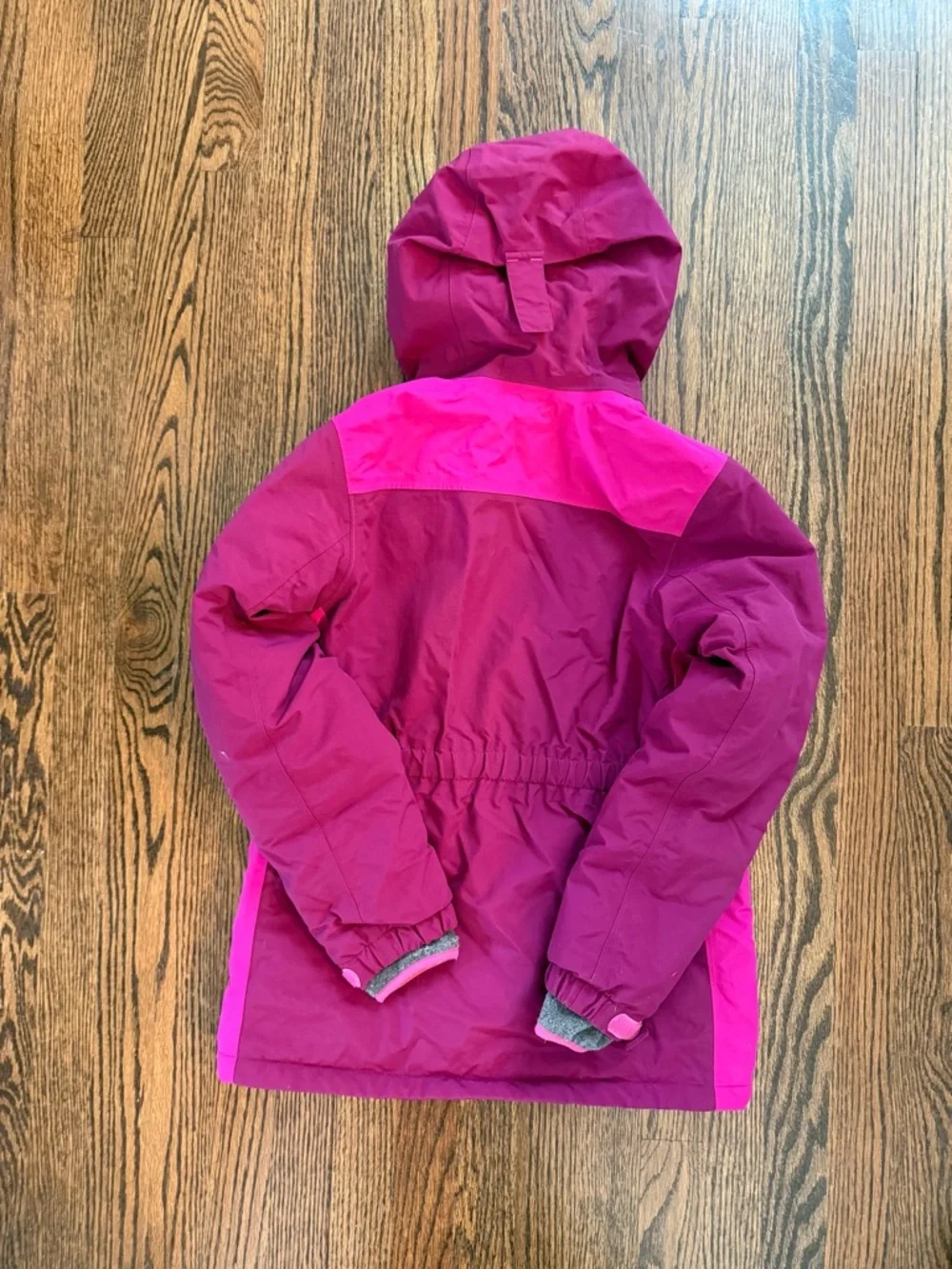 Lands’ End Youth Winter Ski Jacket Pink Purple Hooded Coat Size M (10-12) - Picture 3 of 5